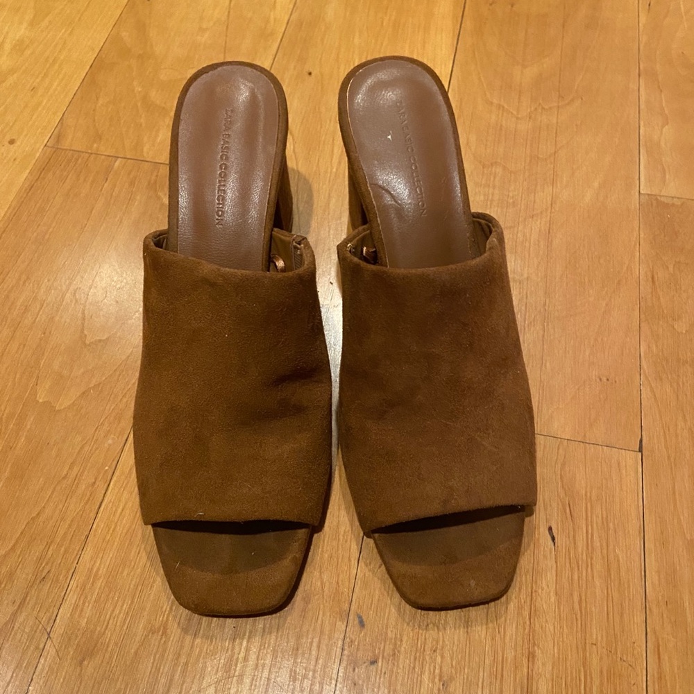 Zara heeled mules size 8